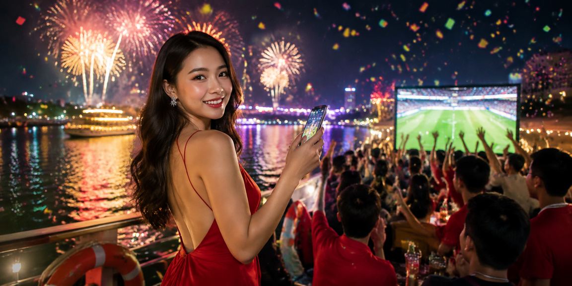 Người dùng Đà Lạt theo dõi cấp độ VIP xatn trên điện thoại tại lễ hội