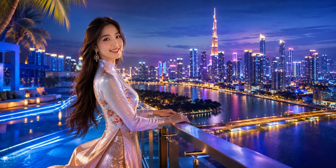 Người chơi game bài tại TP.HCM trong trang phục áo dài với nền tảng xatn